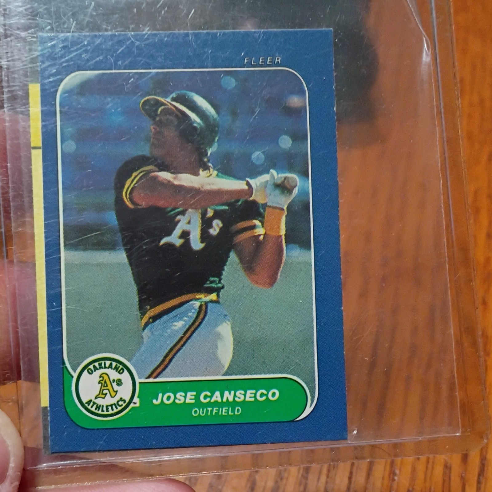1986 Fleer Classic Miniatures Jose Canseco #87 Oakland Athletics Baseball Card