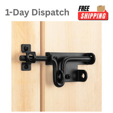 YONSIN Slide Bolt Gate Latch Heavy Duty for Wooden Fence Barn Shed Black
