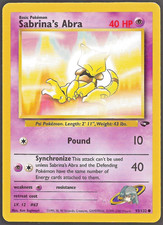 Pokémon Sabrina's Abra 93/132 Gym Challenge 2000 WOTC Common Vintage LP