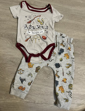 Harry Potter 18M 2pc Bodysuit Pants Set Seeker in Training Gray/Burgandy