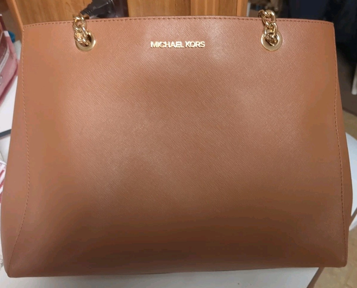 Authentic Michael Kors Leather Susannah Brown Luggage Large EW