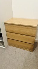 IKEA Malm Chest of 3 Drawers 80x78 white stained oak veneer