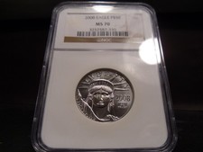 2008 MS70 $50 1/2 oz Platinum Eagle NGC Certified Mint Perfect 3995.74 per troy oz