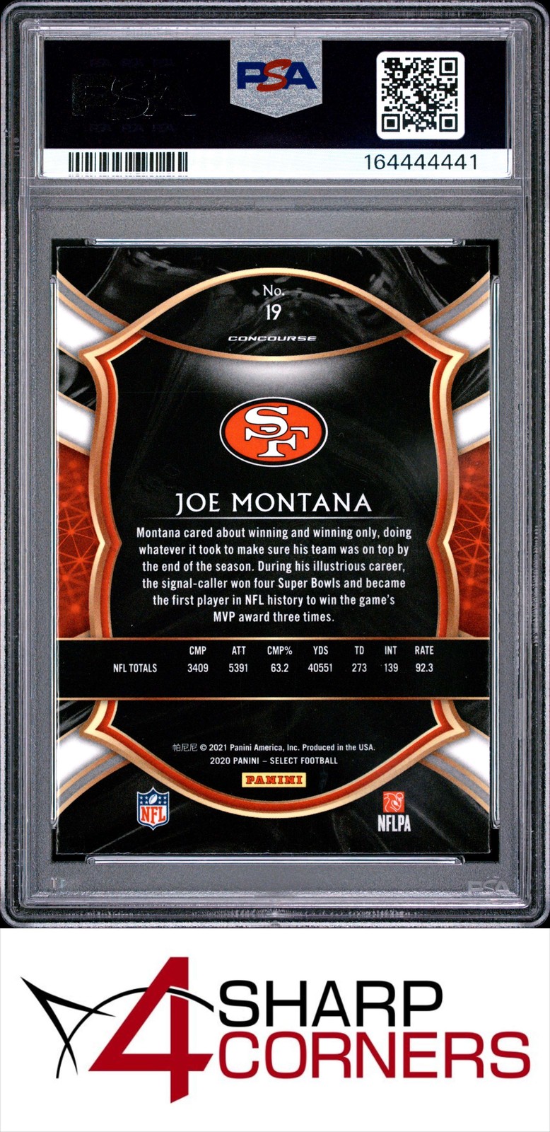 2020 PANINI SELECT #19 JOE MONTANA HOF PSA 10 view 2