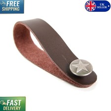 Versatile Tan Brown Guitar Strap Hook with Glamorous Star Design for All Players