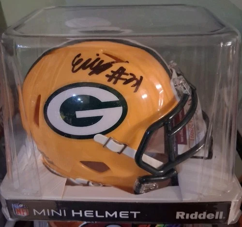 GREEN BAY PACKERS ERIC STOKES AUTOGRAPHED SIGNED SPEED MINI HELMET JSA COA