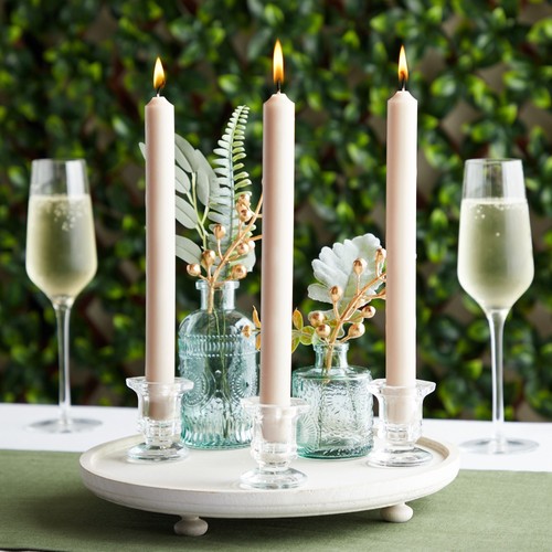 Glass Candle Holders Set, Clear Taper Candlestick Holder (12 Pack) - Picture 2 of 10