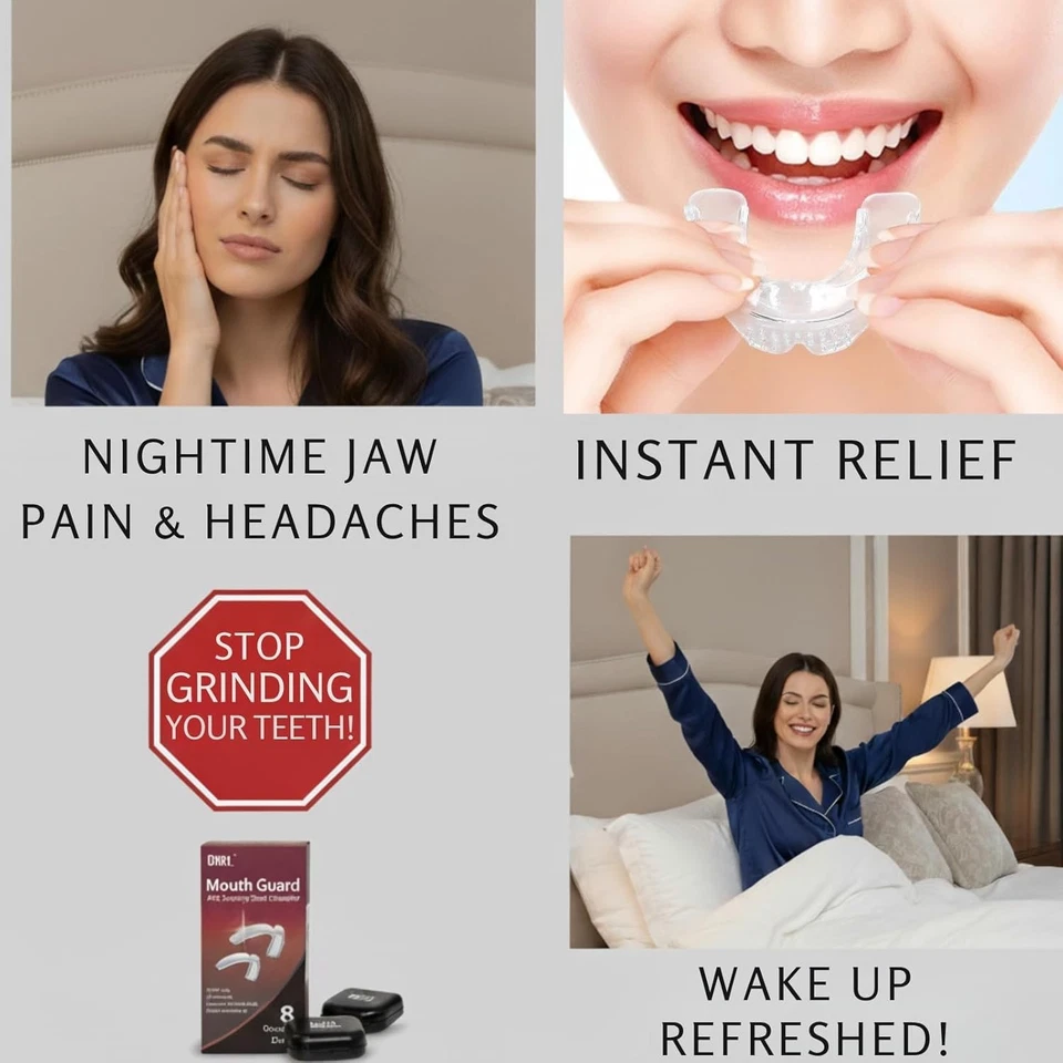 Anti Grinding Night Mouth Guard 8 Guards (Large - Medium) 2 Travel Cases Trim - Image 4 of 4