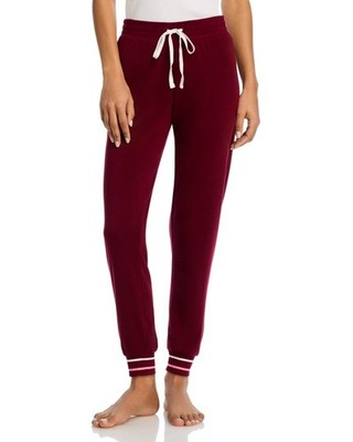 Aqua CozyChic Fleece Pajama Pants Women's Medium Merlot  Drawstring Waistband