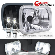 Pair 7x6" 5x7" led Headlight Kit Hi/Lo Beam For Nissan Pickup Hardbody 240SX D21