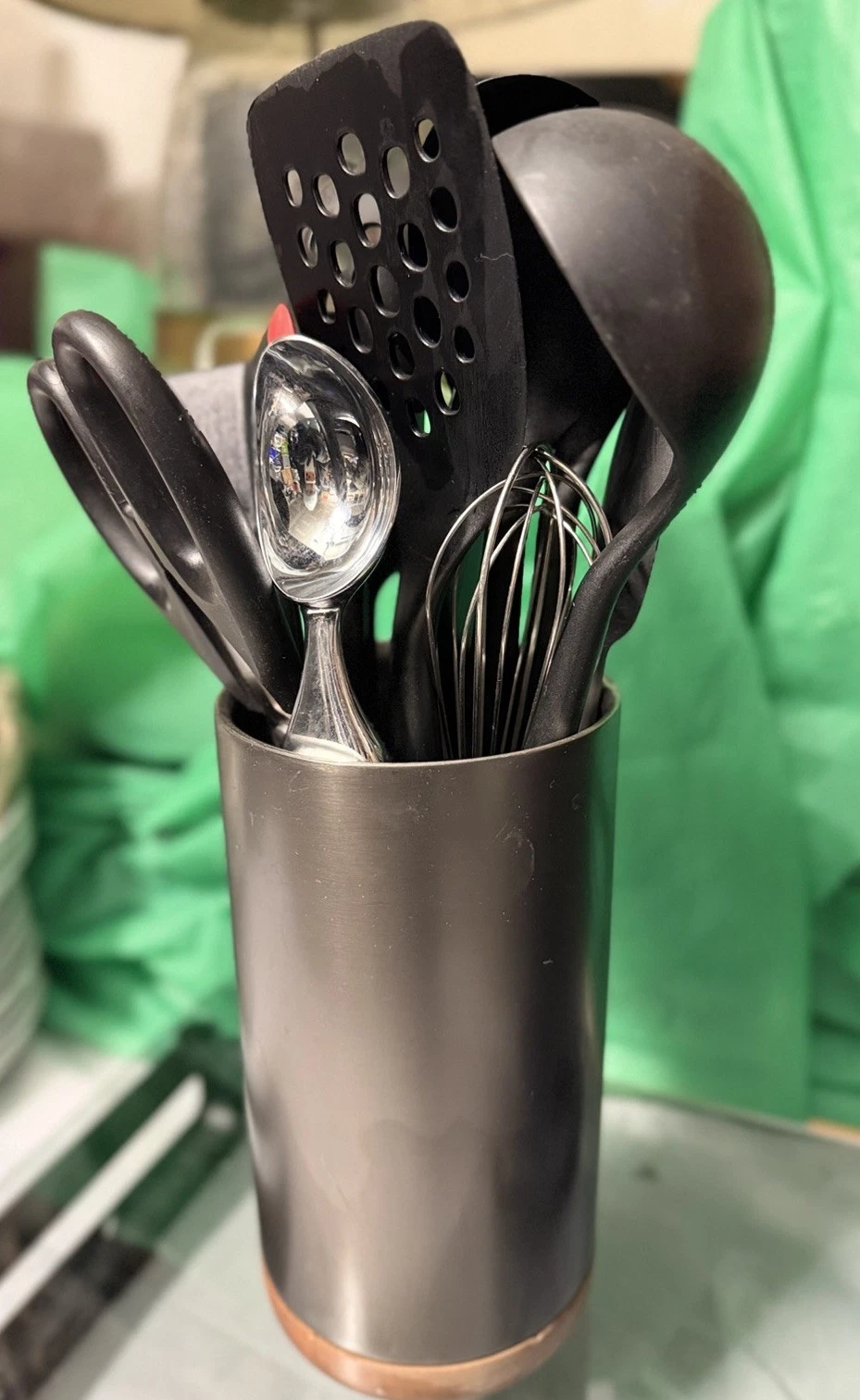 Mixed Brand Kitchen Utensil Set w/ Holder – Silicone Tools, Whisk, Shears
Opens in a new window or t