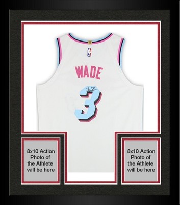 Framed Dwyane Wade Miami Heat Autographed Nike White Miami Vice