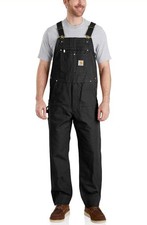Carhartt Black Duck Bib Overalls Men s 36x30 Relaxed Fit R01-M Workwear Black