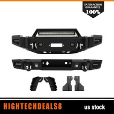 Front Rear Bumper With Led Lightsd-ring For Chevy Silverado 2500 3500 2011-2014
