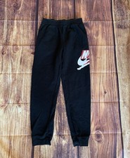 Jordan Teens Elastic Waist Side Pockets Logo Tapered Black Sweatpants XL 13-15Y