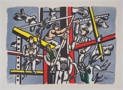 Fernand LEGER : Les constructeurs - Lithographie signée - Photo 1/4