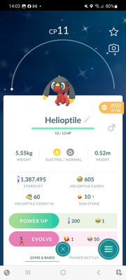 Pokemon Go Shiny Helioptile (Stage 1)