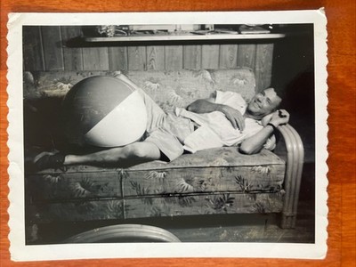 Vtg Found Photo ID'd Man Blue Lagoon Cottage Ft Myers FL 