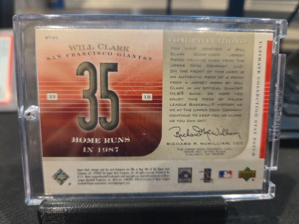 Will Clark 2003 UD Ultimate Collection Patch Jersey Card 07/35 - Image 3 of 3