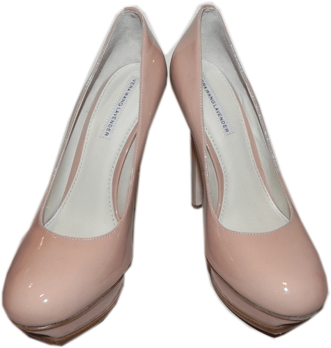 Vera Wang Lavender Women's Deirdra Platform Patent Beige Pumps Nude 8.5 Shoes - Afbeelding 2 van 5