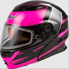 Gmax MD-01S Modular Snowmobile Helmet Pink/Black/White S Small 72-6293 CLEARANCE