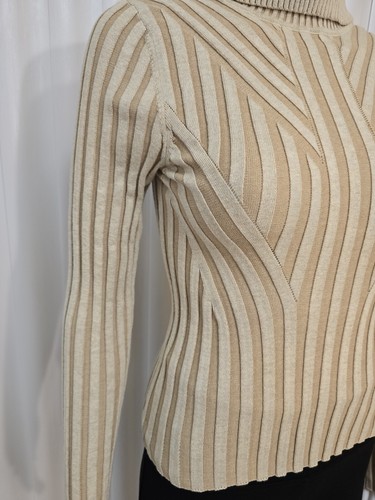 New DKNY Women's Ivory Printed Turtleneck Ribbed Long-Sleeve Sweater Size S. - Picture 6 of 24