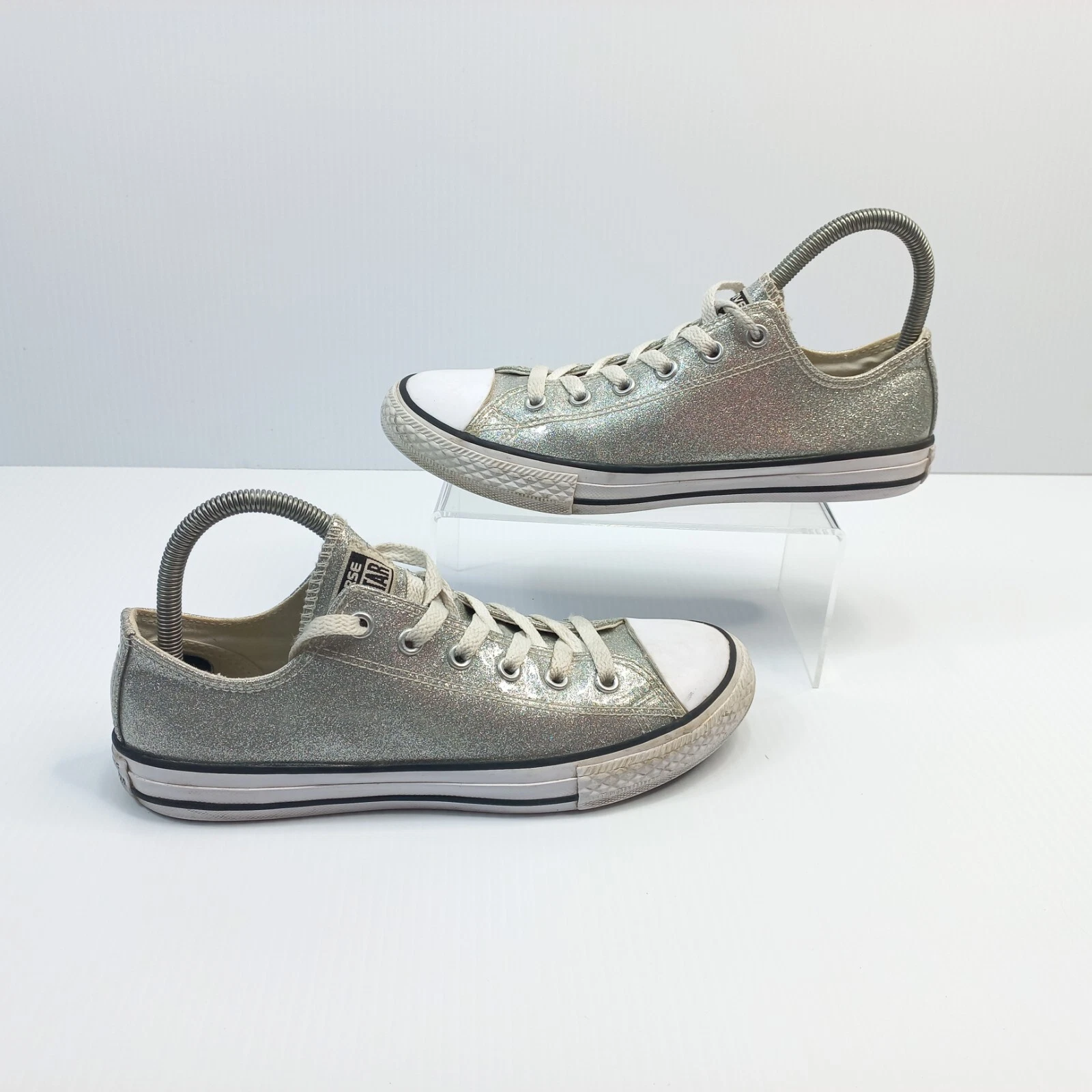 Scarpe da ginnastica Converse UK 4 All Star stringate grigio argento sneakers calci