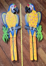 Macaw Huge 32 Tall  Wooden Hand painted Tropi...