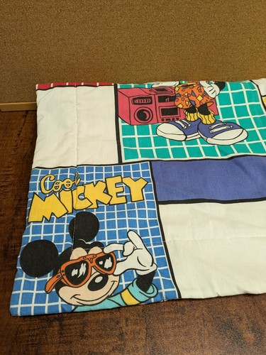 Vintage Cool Mickey Mouse Standard Pillowcase Color Block Pattern USA Disney 90s - Picture 11 of 13