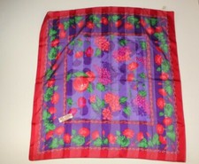 VINTAGE 1970s DECORATIVE VIBRANT WOMENS POLYESTER SCARF 30"x30" MADE IN ITALY