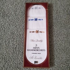 MENS HANDKERCHIEFS 3 EMBROIDED WITH W
