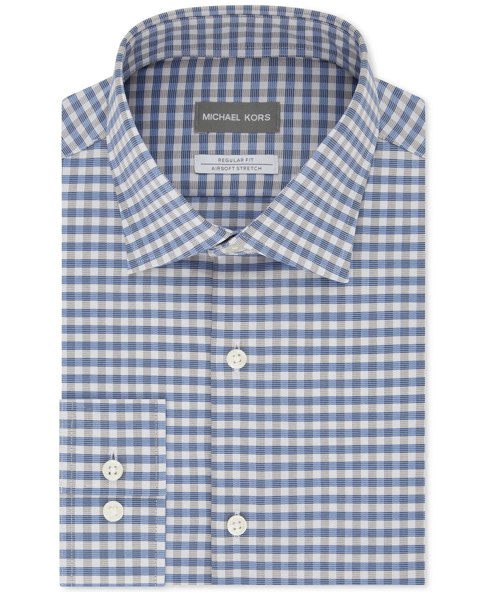 Michael kors men's stretch gingham check shirt deals