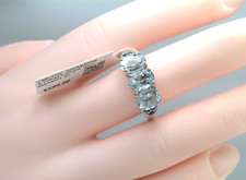 599 - 2.50CT Natural Aquamarine  Blue Topaz 3 STONE Ring, SS/925/14k P- SIZE 7