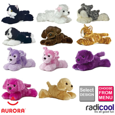 Aurora MINI FLOPSIE CATS & DOGS PLUSH Cuddly Soft Toys Childrens Gift Brand New | eBay