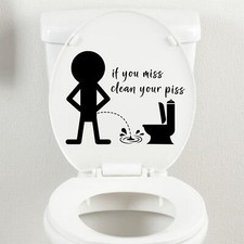 Toilet Funny Sticker Bathroom Wall Decal Door Art Seat Home Sign Stickers