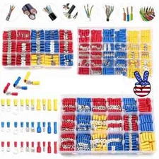 Assorted Insulated Electrical Wire Terminals Crimp Connectors Spade Kit 102/1200