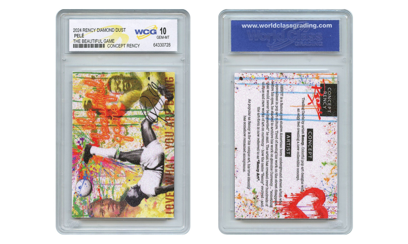 2024 PELE Soccer The Beautiful Game Diamond Dust Rency Card - Graded Gem-Mint 10 view 5