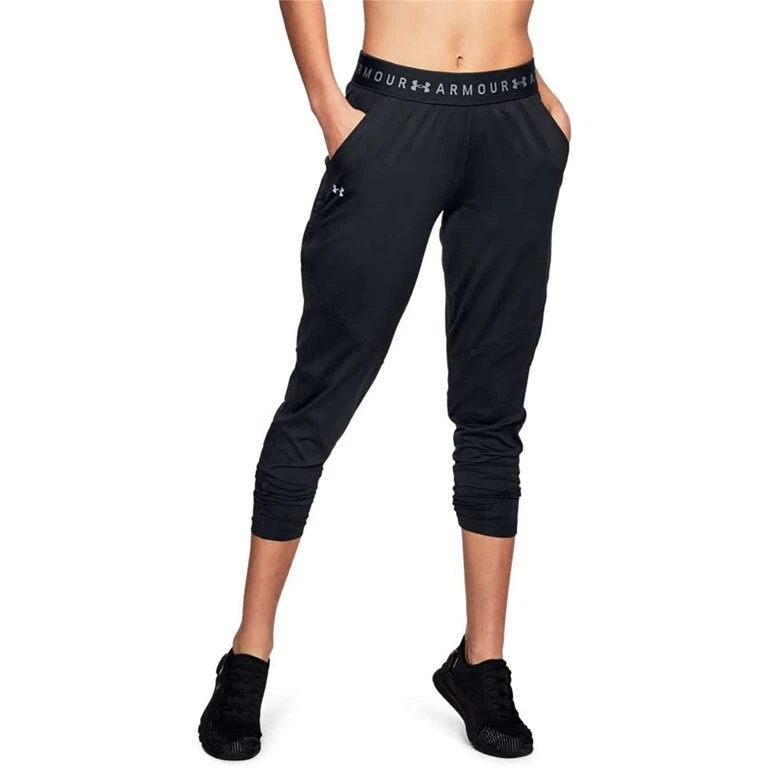 Under Armour Womens Pants S Black Tapered Leg Lightweight