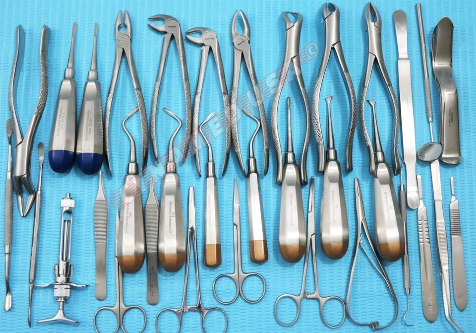 ALEMÁN 74 PIEZAS CIRUGÍA DENTAL ORAL EXTRACCIÓN ELEVADORES PINZAS JUEGO DE INSTRUMENTOS Foto 4 de 4