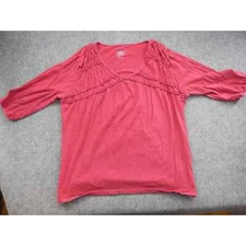 Just My Size Blouse Women's Size 3X 22W/24W Pink Pullover knit Ruffles