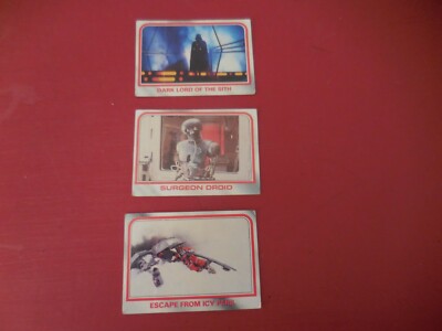 Lucas Films STAR WARS The Empire Strikes Back 3 trading cards #28, 45, 104 Look!