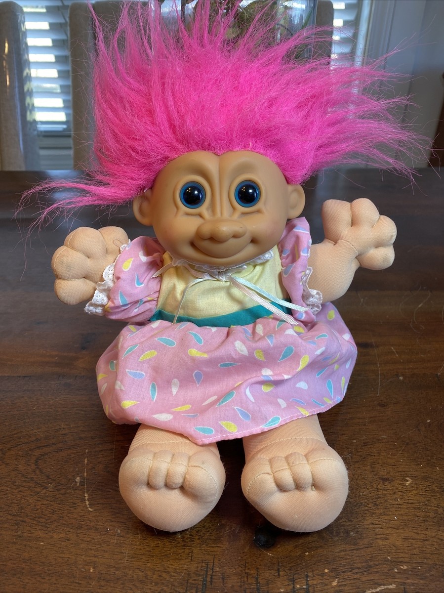 Vintage Russ Berrie TROLL KIDZ DOLL 12” Pink Hair! Original Trolls