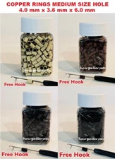 1000 pcs MEDIUM HOLE Copper Tube Beads Micro Link Rings for Hair Extension I-tip