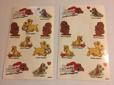 Pound Puppies stickers Vintage 2 pages 1980s Sticker Book Fun Genuine