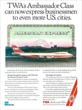 1987 TWA Trans World Airlines BOEING 747 AMBASSADOR CLASS ad advert airways AMEX