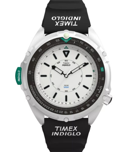 Timex Reissue 1995 Intrepid Watch 46MM rubber band white dial TW2Y05800