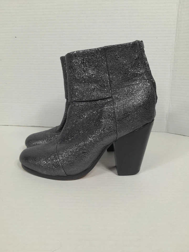 Rag & Bone Newbury Bootie Ankle Boots Gunmetal Metalic Women 36.5 / US Sz 6.5 - Image 4 of 4