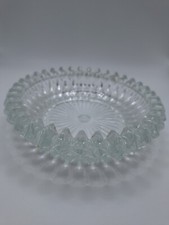 Clear Indiana Glass Diamond Point Sawtooth Edge Round Ashtray,  Trinket Dish