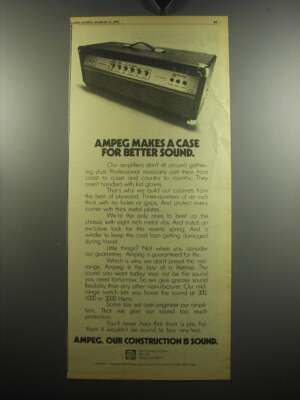 1975 Ampeg Amplifiers Ad - Ampeg makes a case for better sound