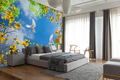 3D Flower Branch G1183 Wallpaper Wall Murals Removable Self-adhesive Honey